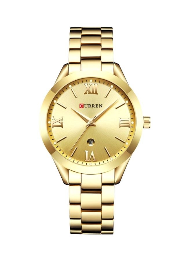 girls Stainless Steel Analog Watch 9007 - 35 mm - Gold