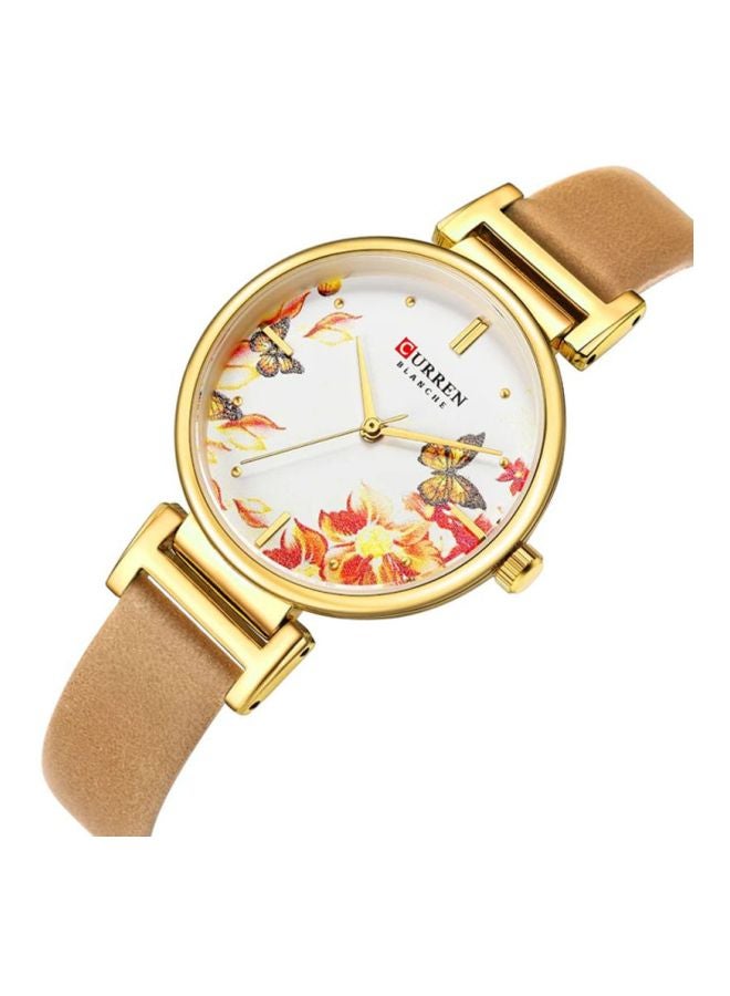 girls Water Resistant Analog Watch C9053L-3 - 38 mm - Beige