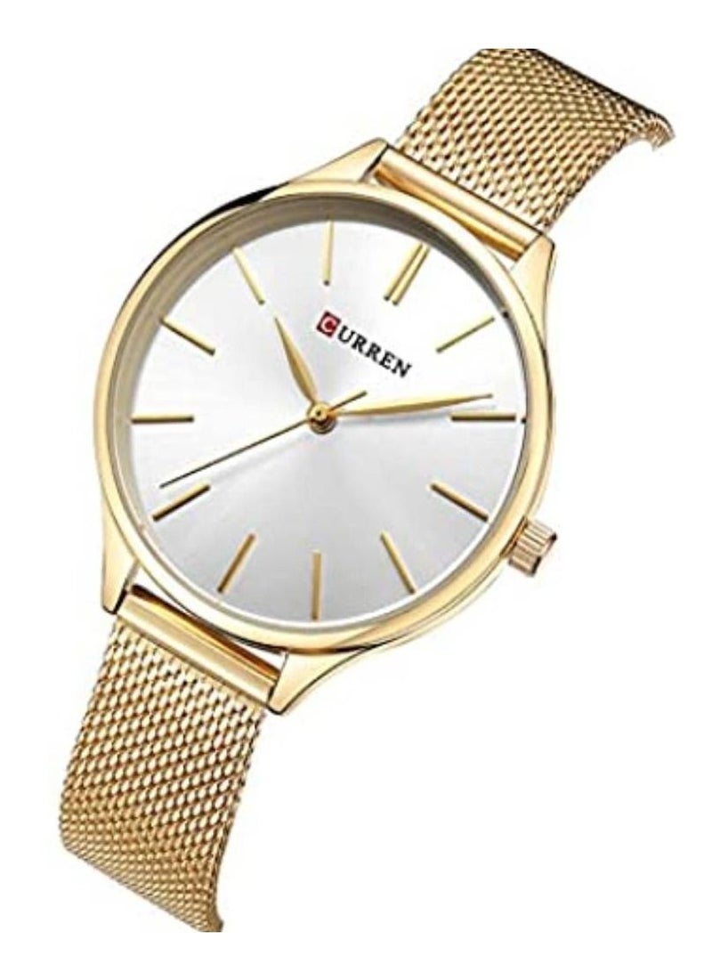 Stylish Curren Wrist Watch For Girls Gold