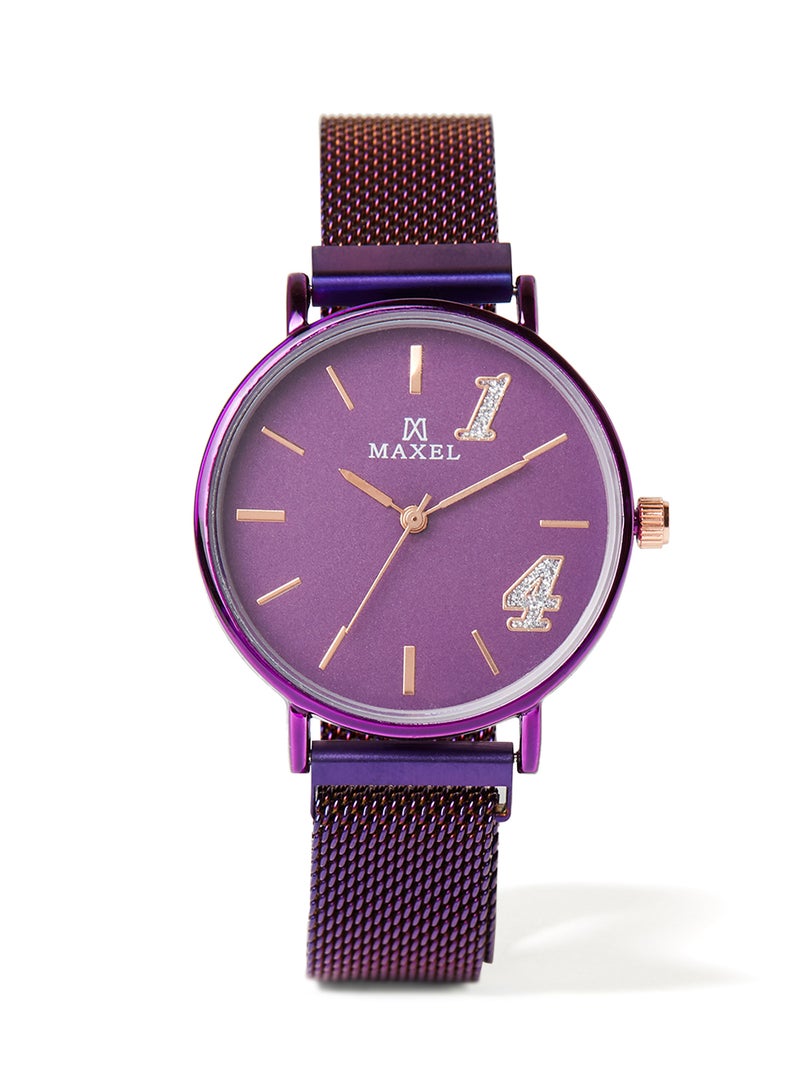 Girls' Analog Quartz Watch MX711 - 32 mm - Purple