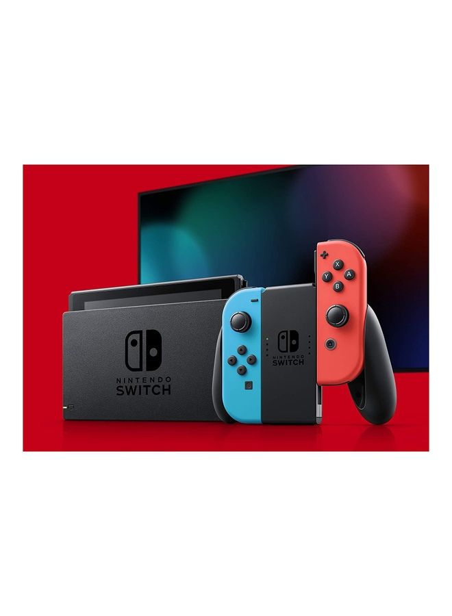 Switch OLED (2021) Model - Neon Red & Blue Joy Con (UAE Version)