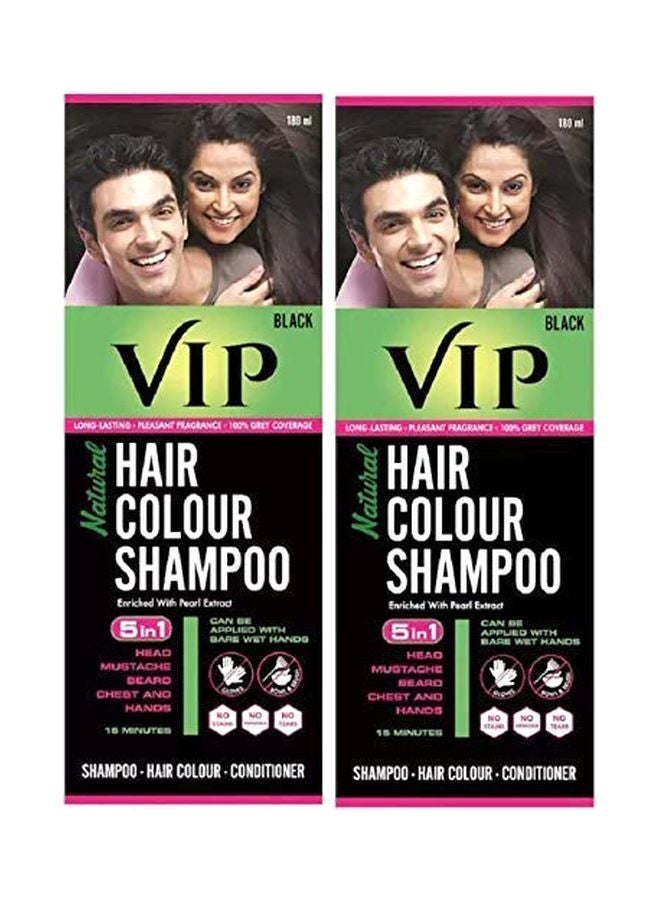 2-Piece 5 In 1 Permanent Hair Color Shampoo 180ml