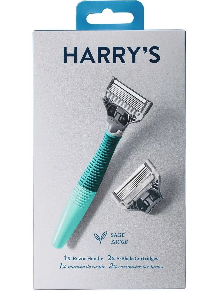 Men’s 5 Blade Razor with 2 Cartridges Forest Green