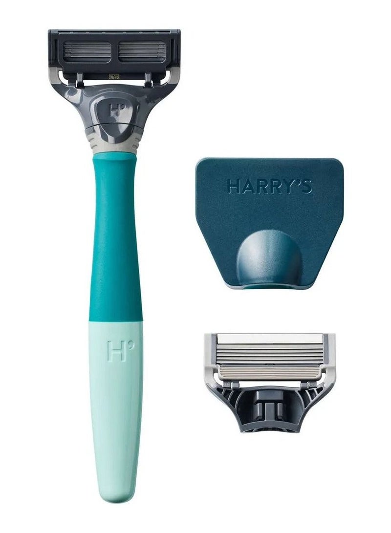 Men’s 5 Blade Razor with 2 Cartridges Forest Green