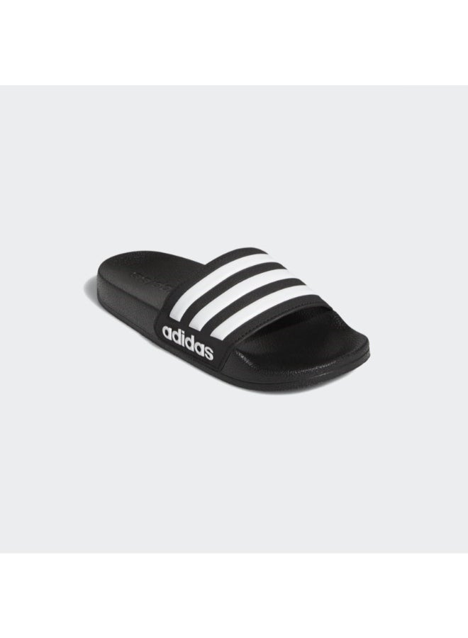Kids Adilette Open Toe Slip-On Slides Black/White