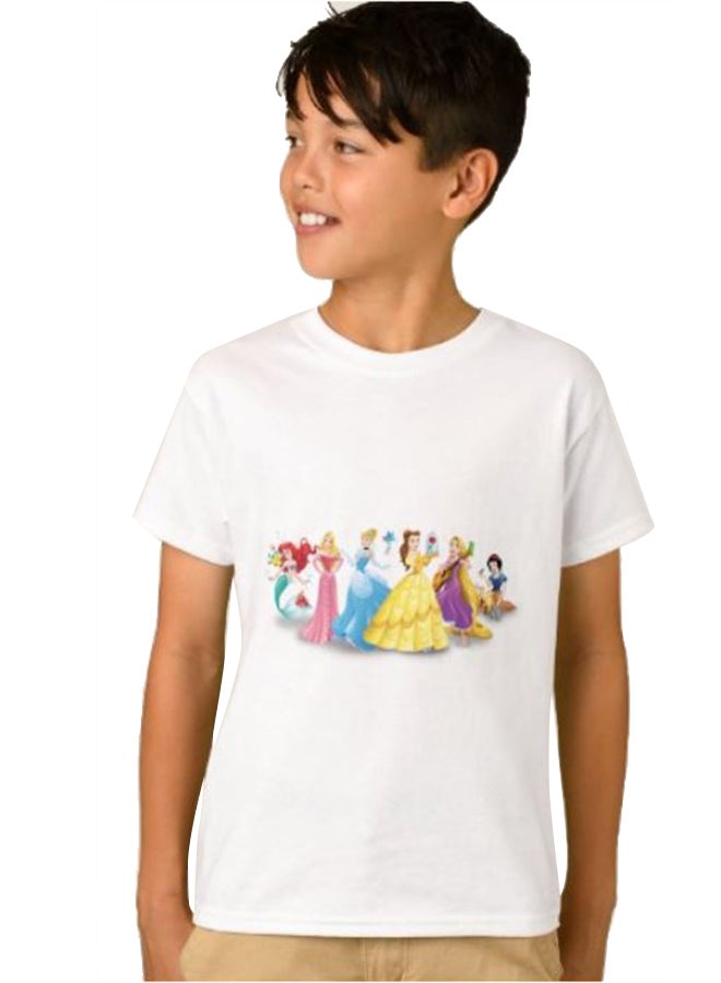 Boys Disney Princesses Graphic T-Shirt White