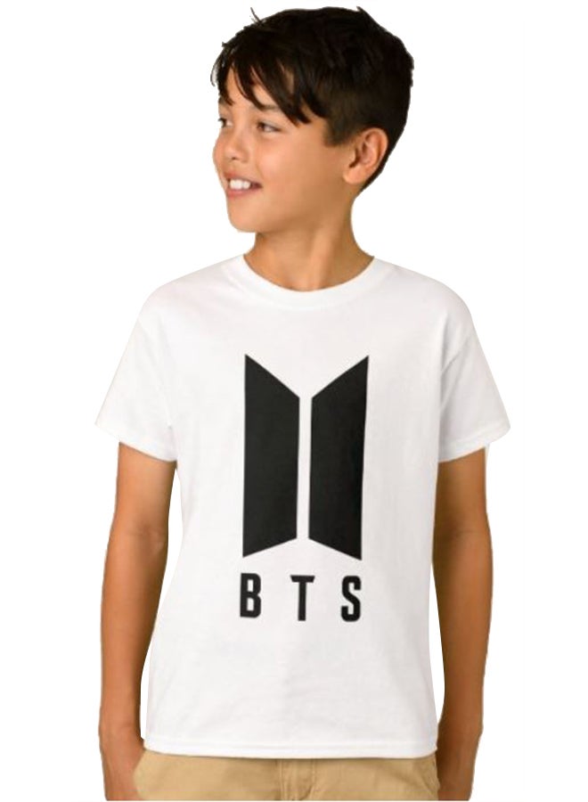 Boys BTS Logo Graphic T-Shirt White
