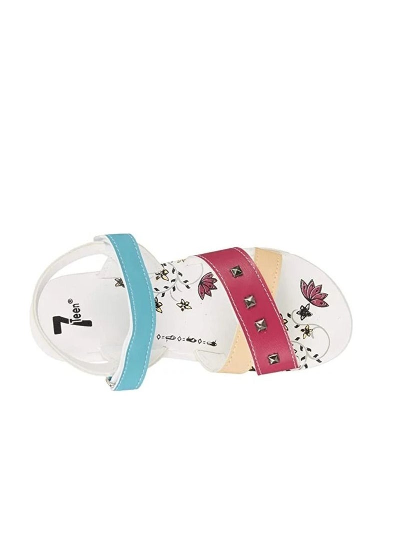 Fuchshia Leather Girls Sandals