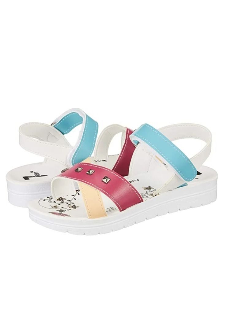 Fuchshia Leather Girls Sandals
