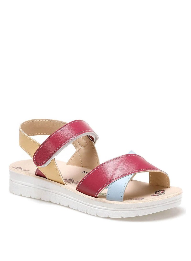 Fuchshia Leather Girls Sandals