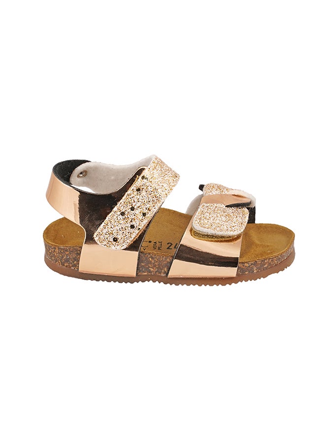 Metallic Glittery Backstrap Sandals Gold