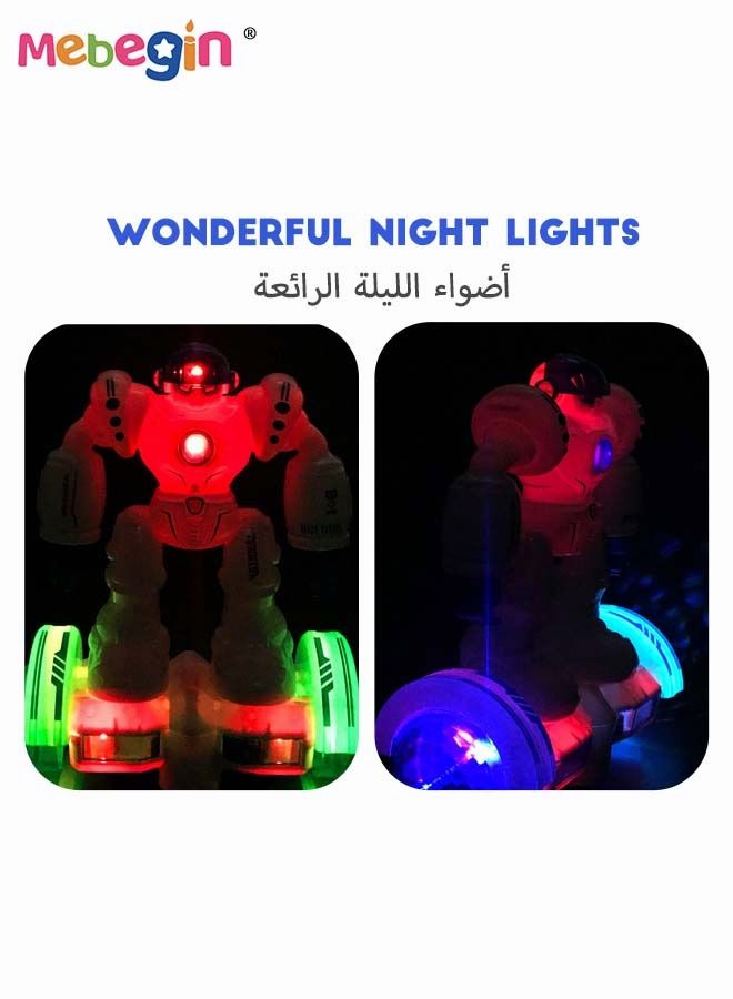 Smart Robot Toy with Lighs and Sounds, Dancing Robot with 360° Rotation, Great Educational Toy, Ideal Gift for Kids Aged 3+, 2 AA Batteries Required(Not Included)