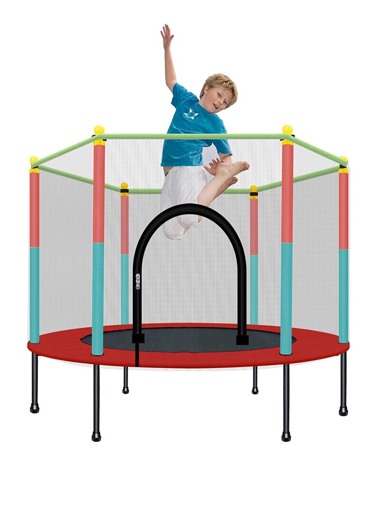 Indoor Round Trampoline Family Toy Small Home Jumping Bed Bounce Bed With Protective Wire Net For Kids