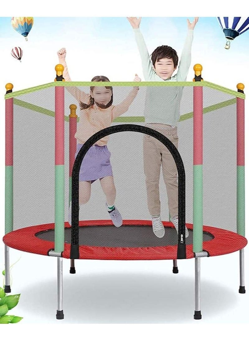 Indoor Round Trampoline Family Toy Small Home Jumping Bed Bounce Bed With Protective Wire Net For Kids