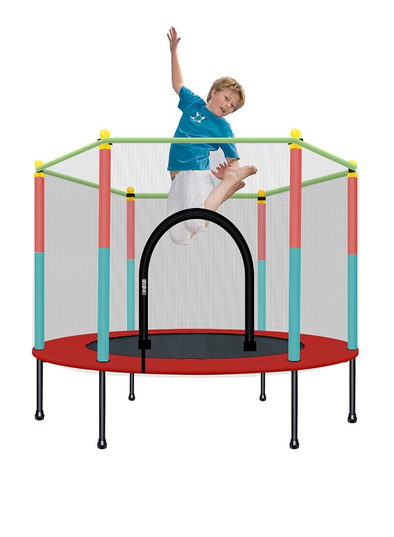 Indoor Round Trampoline Family Toy Small Home Jumping Bed Bounce Bed With Protective Wire Net For Kids