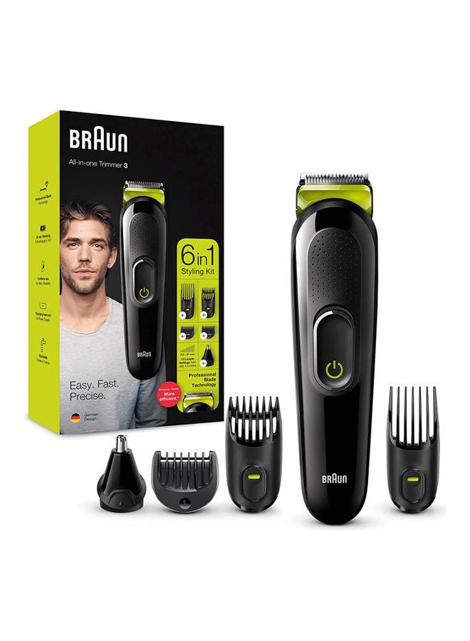 6-In-1 All-In-One Trimmer MGK3221 3 Hair Clipper And Beard Trimmer With Lifetime Black-Volt Green