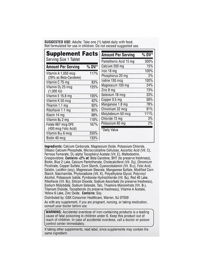 Multivitamin for Women, with Iron, Vitamins D3, B and Antioxidants - 120 Count