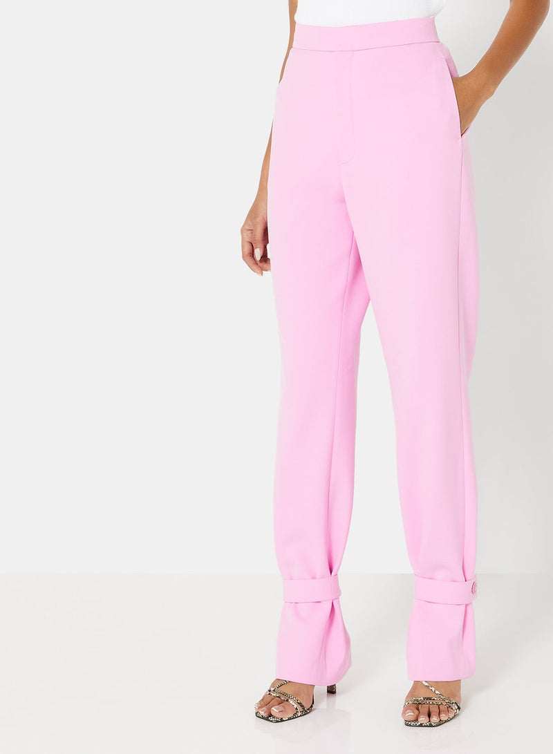 Ankle Tab High Waist Pants