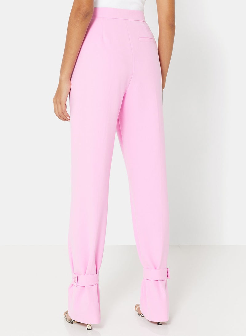 Ankle Tab High Waist Pants