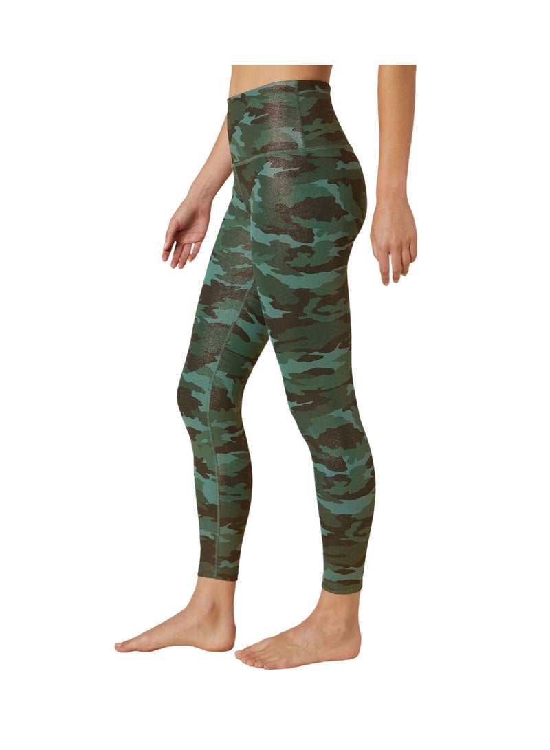Camo Dust Powershine High Waisted Midi Legging Forest Green Copper