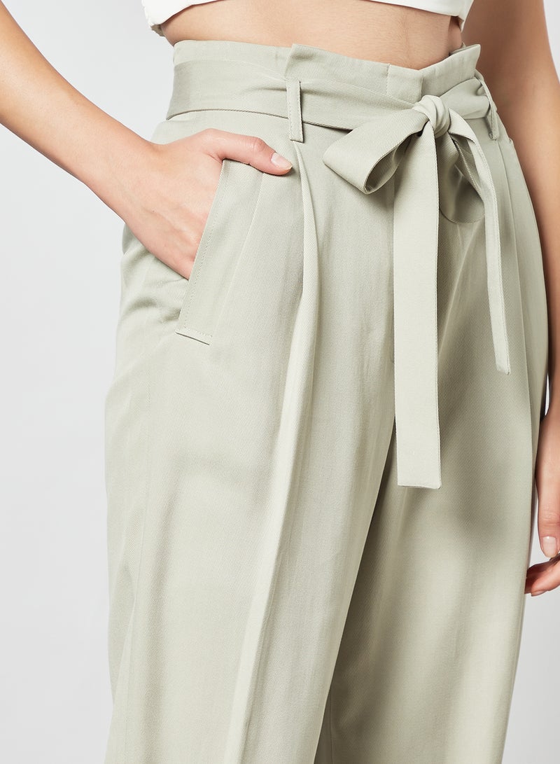 Paperbag Waist Trousers Green