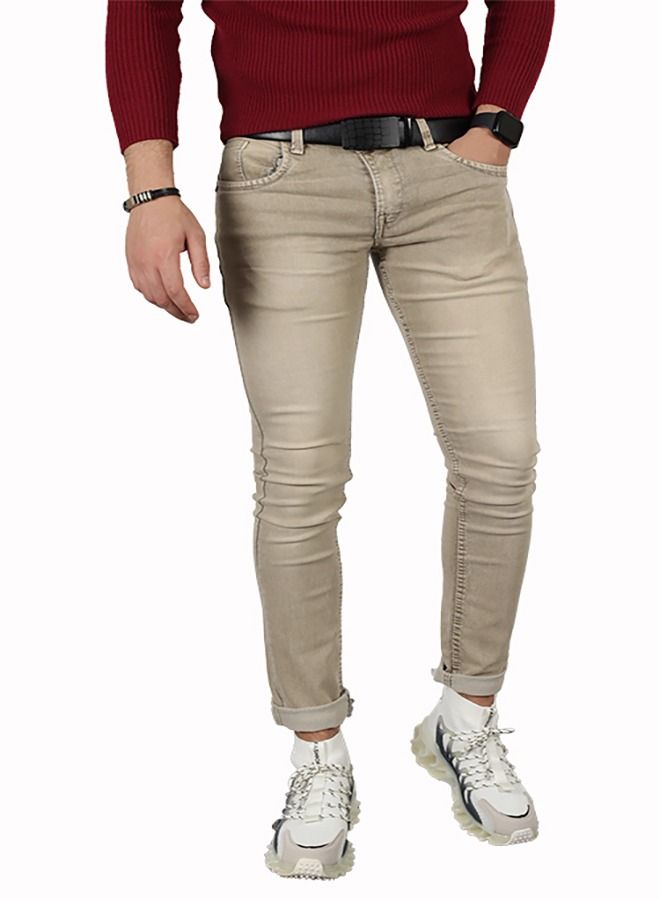 Men Casual Tapered Slim Fit Jeans Casual