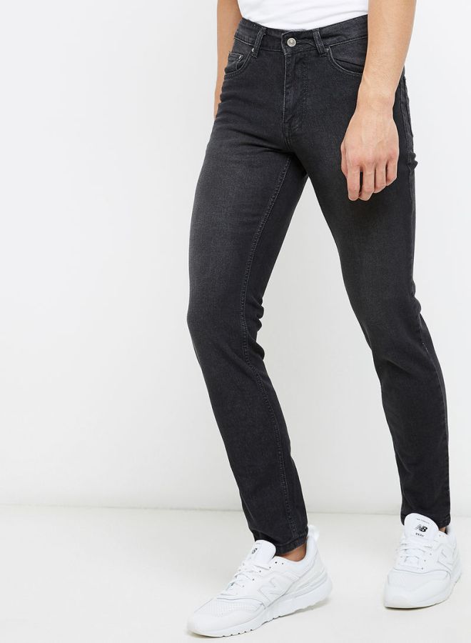 Buttoned Fly Jeans Grey
