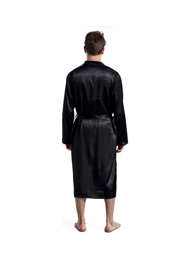 Solid Belted Robe Black