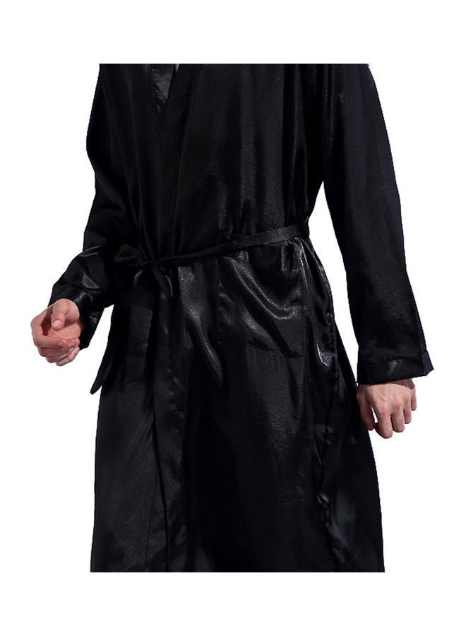 Solid Belted Robe Black