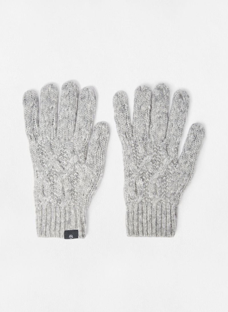 Mertonn Cable Knit Gloves Grey