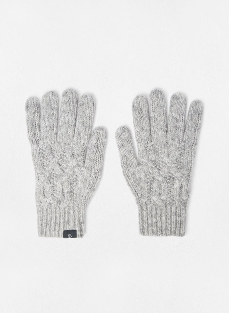 Mertonn Cable Knit Gloves Grey