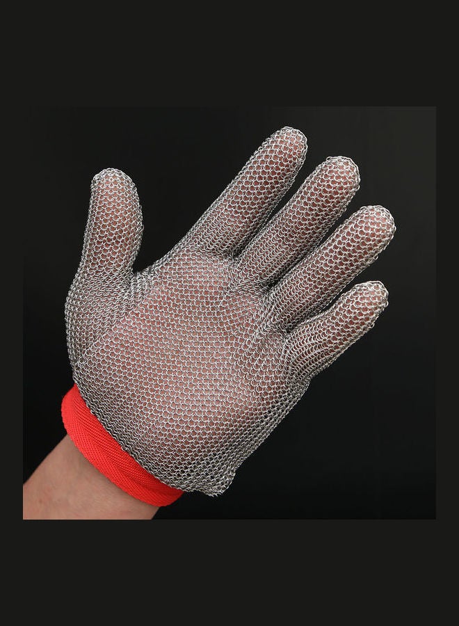 High-Quality 304L Stainless Steel Mesh Knife Cut Resistant Chain Gray/Red