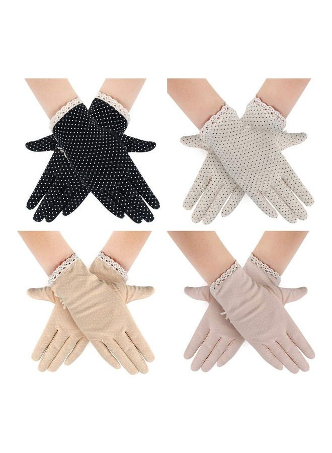 4 Pair Casual Printed Gloves Multicolour