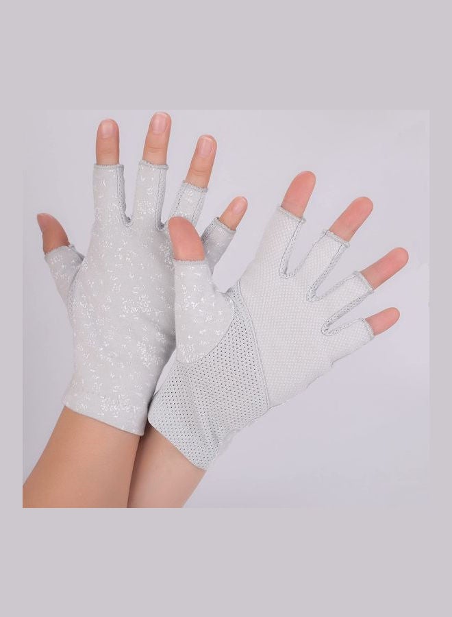 2 Pair Casual Printed Gloves Beige/Grey
