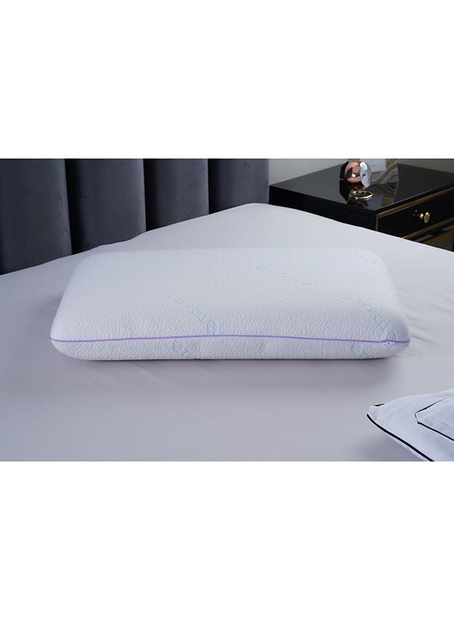 Soothing Lavender Infused Memory Foam Pillow 45X70X13Cm White