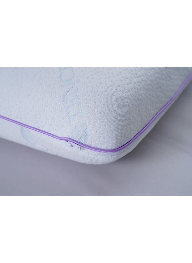 Soothing Lavender Infused Memory Foam Pillow 45X70X13Cm White