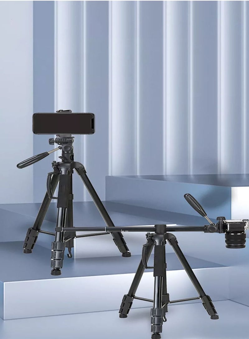 Lightweight Travel Aluminum Stand Professional Camera Tripod Stand Multifunctional Professional Tripod 360° Rotation Tripod Stand Horizontal Rotatable Center Column tripod (KP-2294)