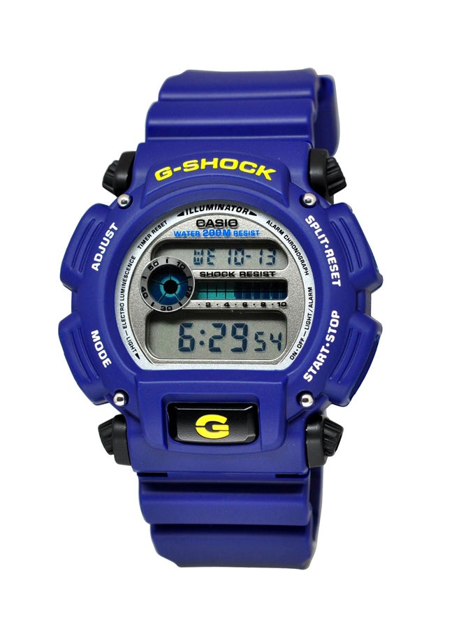 Men's Round Shape Digital Wrist Watch 43 mm - Blue - DW-9052-2V