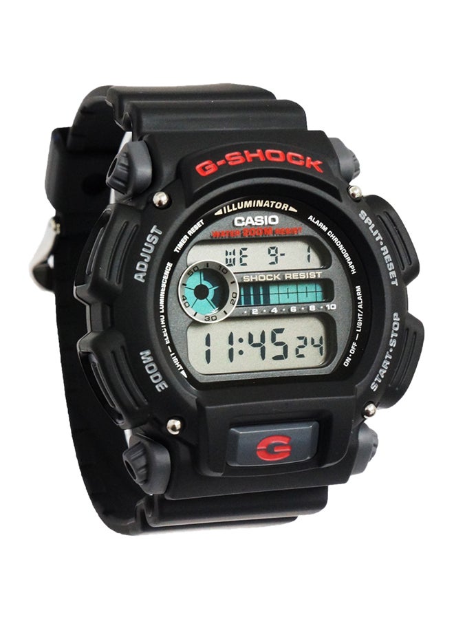 Men's Sport watch Round Shape Resin Band Digital Wrist Watch - Black - DW-9052-1AVDR
