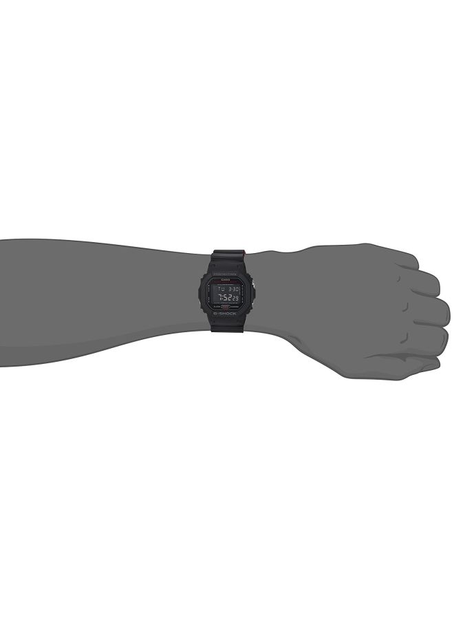 Men's Octagon Shape Resin Band Digital Wrist Watch 49 mm - Black - DW-5600HR-1DR