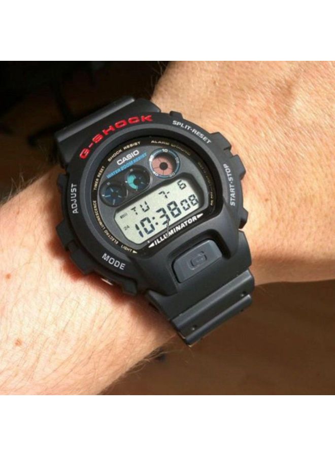Men's Round Shape Resin Band Digital Wrist Watch - Black - DW-6900-1VDR