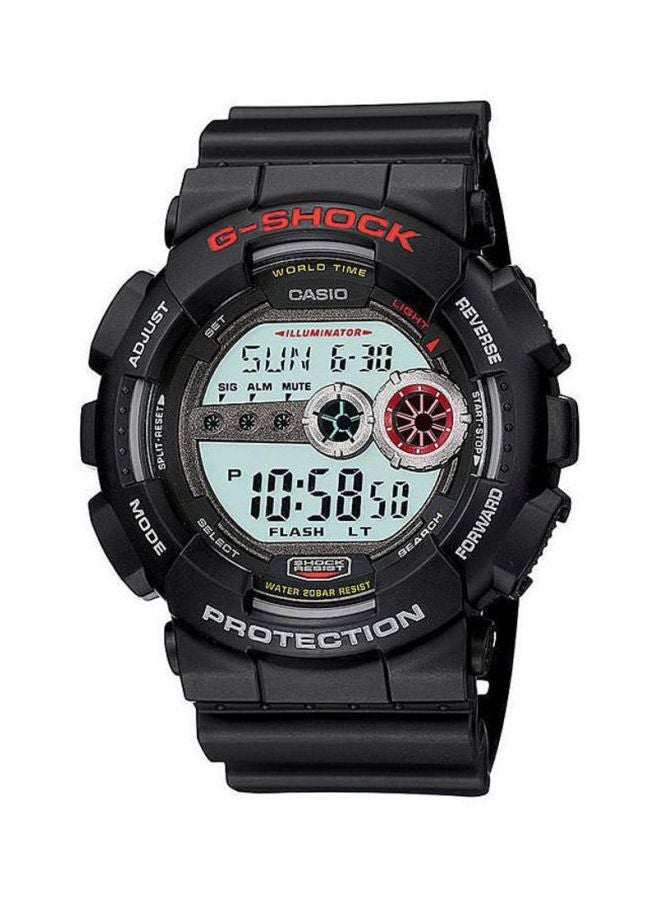 Men's Casio Sport Round Shape Resin Band Digital Wrist Watch 55 mm - Black - GD-100-1ADR