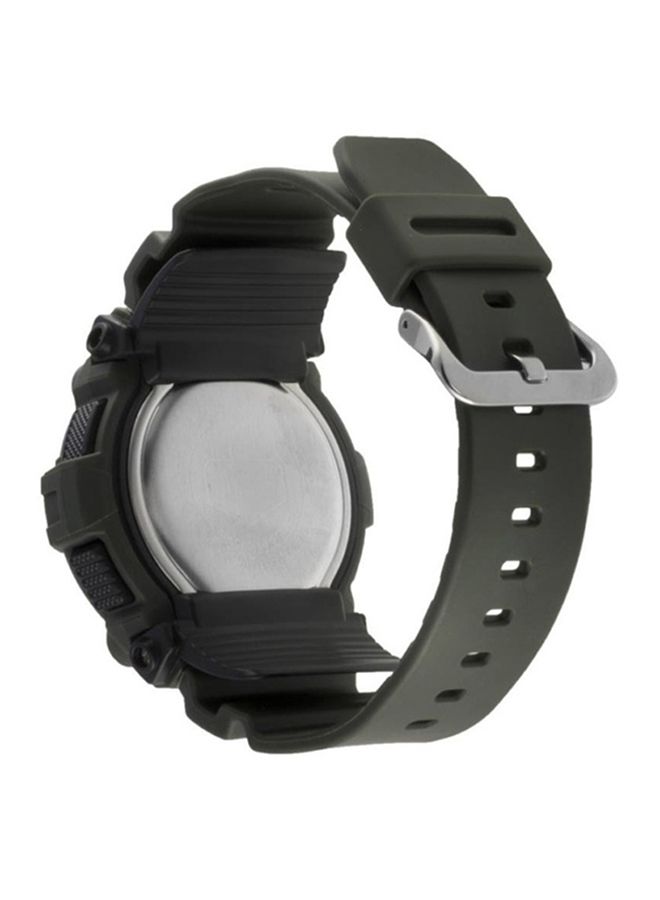 Men's Round Shape Rubber Strap Digital Wrist Watch 49 mm - Green - G-7900-3DR