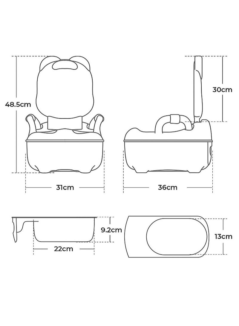 Baby Portable Potty Drawer Toilet Seat Double Armrest