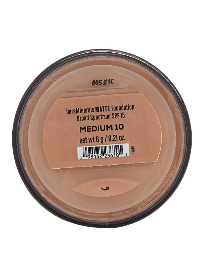 Matte Foundation Broad Spectrum SPF 15 Medium 10