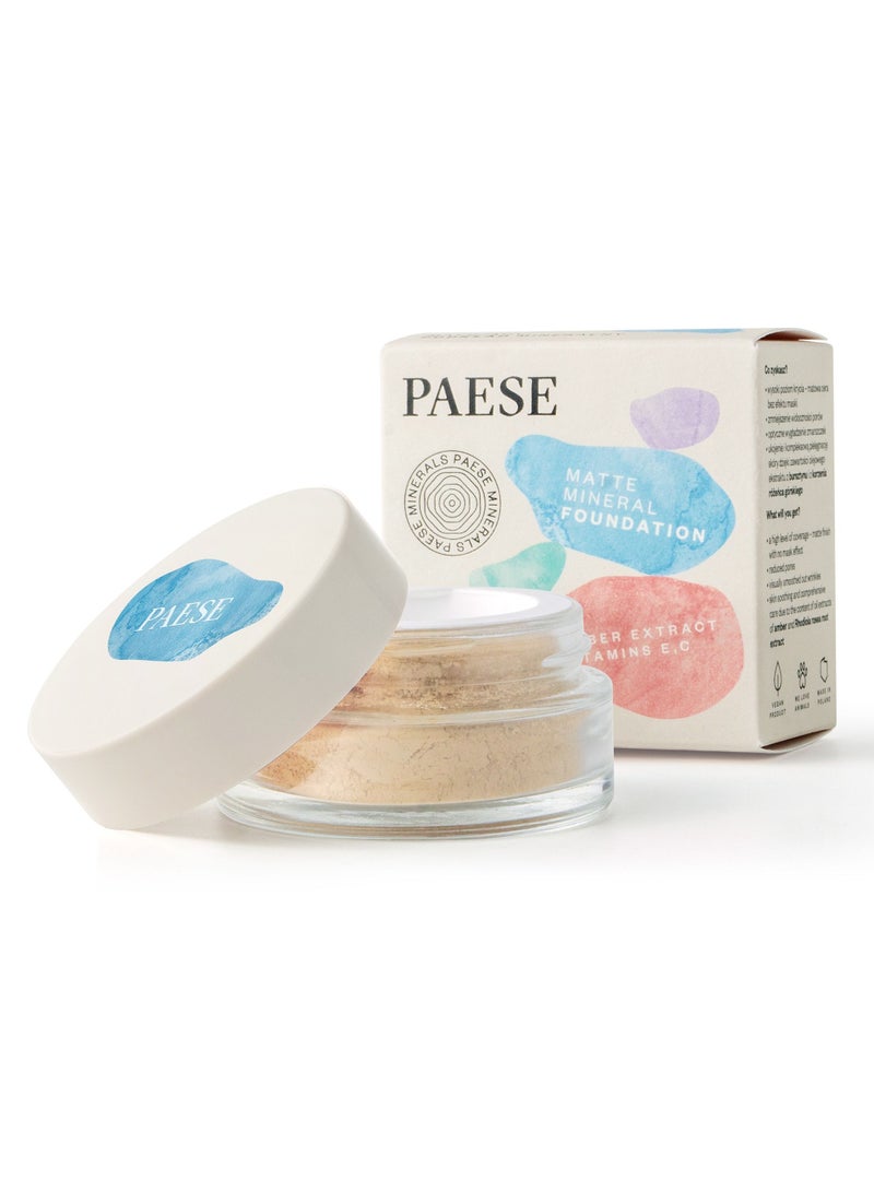 Paese Matt Mineral Foundation Natural Origin and High Coverage 104W Honey
