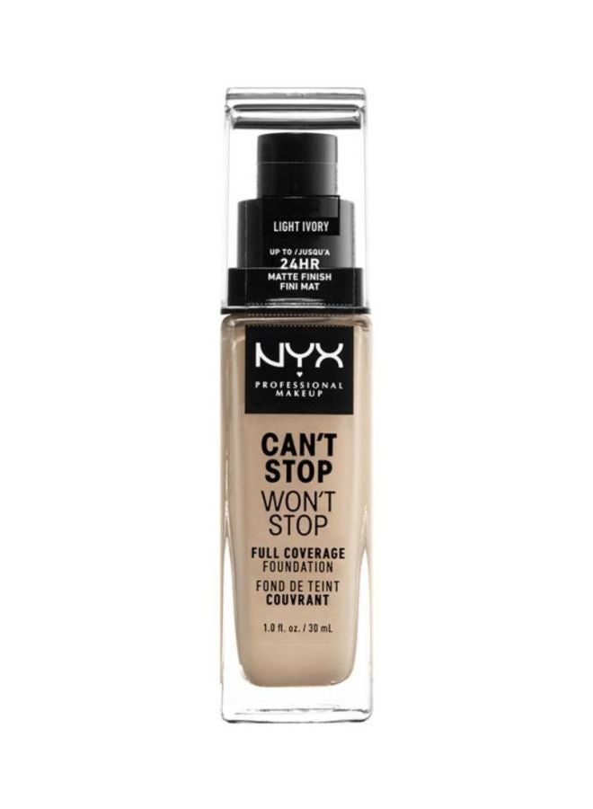Can't Stop Won't Stop Full Coverage Foundation Light Ivory