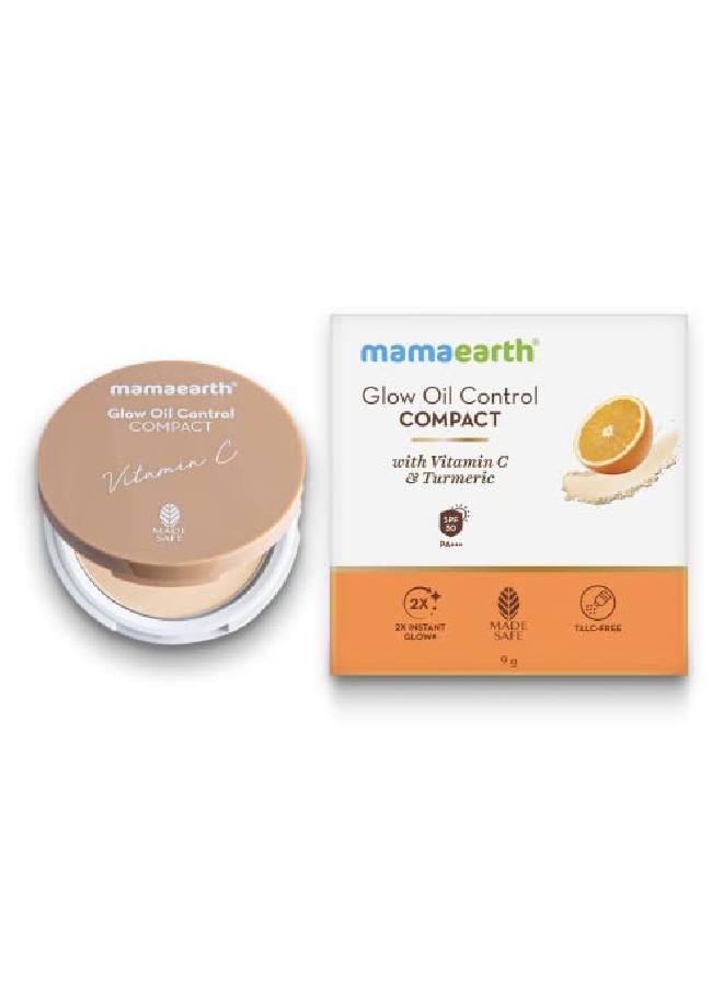 Glow Oil Control Compact Powder Spf 30 With Vitamin C & Turmeric For 2X Instant Glow 9 G (Crème Glow)
