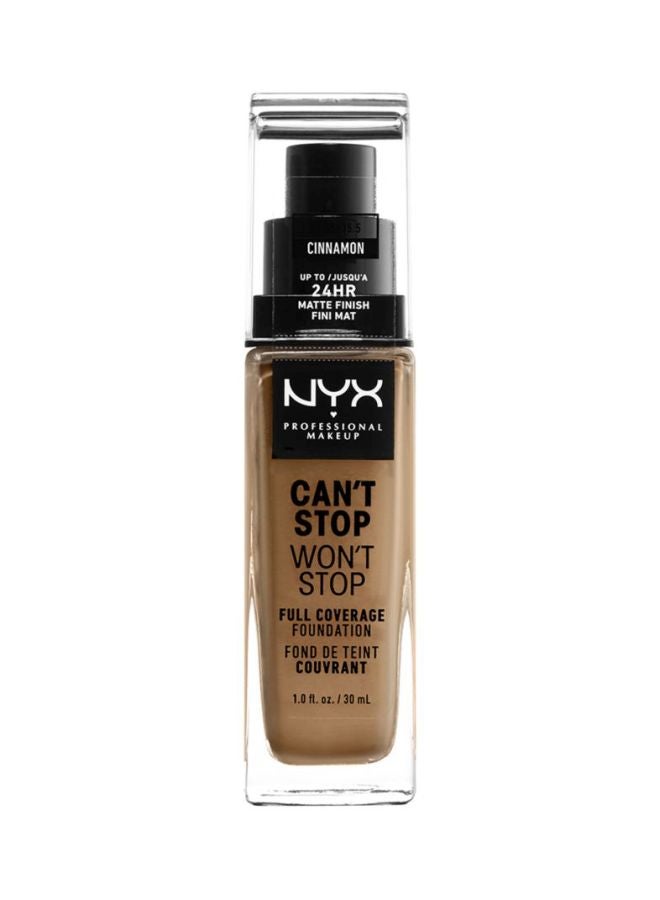 Can't Stop Won't Stop Full Coverage Foundation Cinnamon