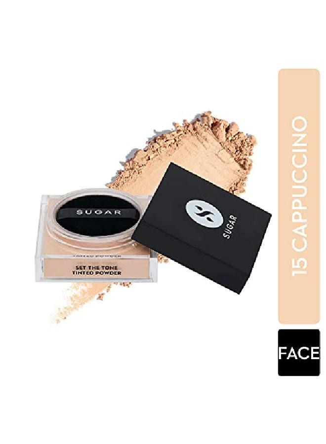 Set The Tone Tinted Powder 15 Cappuccino (Lightmedium Tones) Long Lasting Tinted Powder For Matte Finish